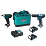 Kit taladro + atornillador de impacto makita 12 v