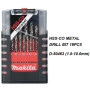 SET BROCAS METAL HSS-COBALTO 1-10MM 19 PZS MAKITA D-50463