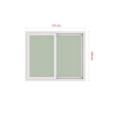 VENTANA CORREDERA ADVANCE VIDRIO SIMPLE 121X100CM