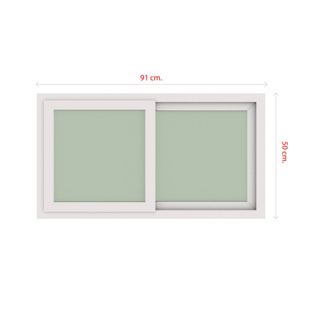 VENTANA CORREDERA ADVANCE VIDRIO SIMPLE 91X50CM