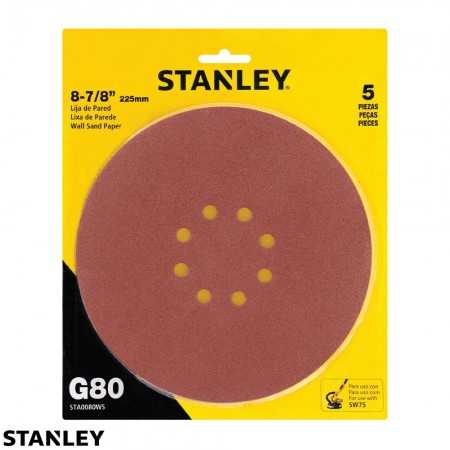 Lija Stanley Grano 80 para Lijadora de Muro SW75 - Pack de 5