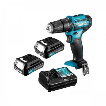 Taladro percutor inalambrico 12v HP333DWYE Marca Makita 2 baterías + cargador