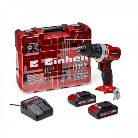 Taladro de Impacto Inalámbrico TE-CD 18/2 Li E-Box 64 Piezas Einhell 4514221