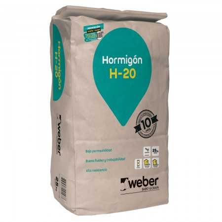 Hormigón Preparado H-20 Weber Saco 25Kg