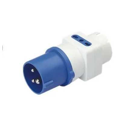 Adaptador enchufe Industrial 3x2pT 10/16A 220V