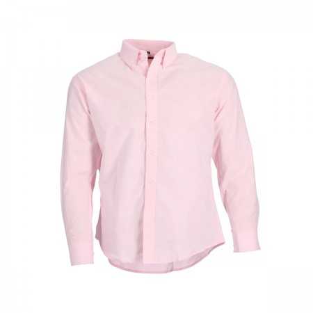 Camisa Oxford Manga Larga Rosa Talla XL