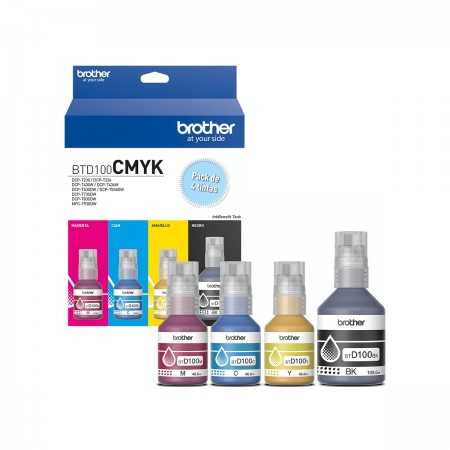 Kit de Tintas Brother BTD100CMYK – Cian, Magenta, Amarillo y Negro